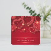 Cartes Pour Fêtes Annuelles Joyeux Coeurs de Parties scintillant de la Saint V (Debout devant)