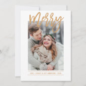 Cartes Pour Fêtes Annuelles Joyeux Cognac Moderne Tan Script Photo Newlyly (Devant)