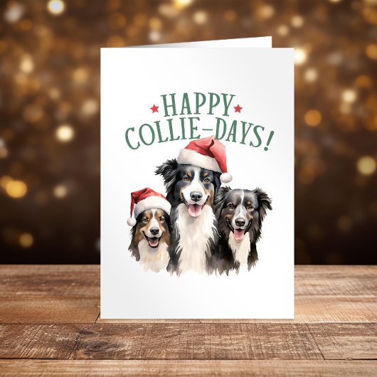 Cartes Pour Fêtes Annuelles Joyeux Collie-Days Collies chien Noël drôle