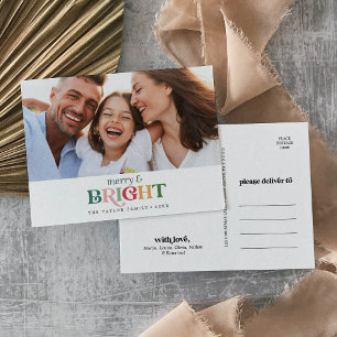 Cartes Pour Fêtes Annuelles Joyeux coloré et paysage de Noël lumineux Photo