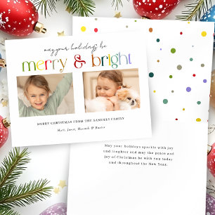 Cartes Pour Fêtes Annuelles Joyeux coloré moderne et typographie brillante 2 p