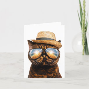 Cartes Pour Fêtes Annuelles Joyeux Cool d'anniversaire Chat avec lunettes de s