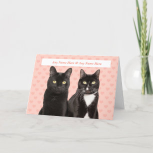 Cartes Pour Fêtes Annuelles Joyeux Couple De Chat À Couple Anniversaire Avec U