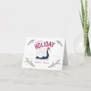 Cartes Pour Fêtes Annuelles Joyeux courrier d'escargot de vacances