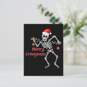 Cartes Pour Fêtes Annuelles Joyeux Creepmas Skeleton Père Noël Sketch Xmas Tre (Debout devant)