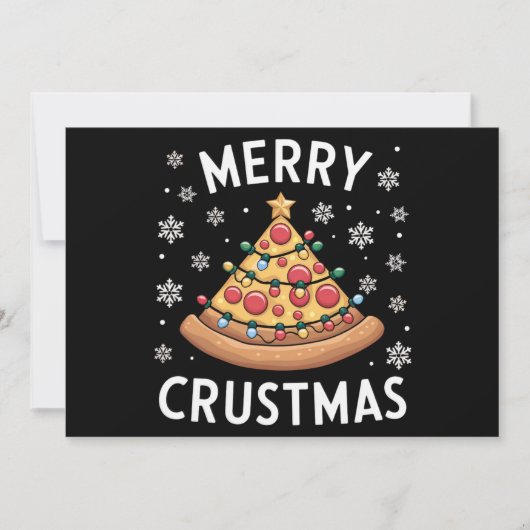Cartes Pour Fêtes Annuelles Joyeux Crustmas Pizza Noël Arbre de Noël Cadeaux (Devant)