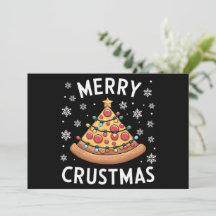 Cartes Pour Fêtes Annuelles Joyeux Crustmas Pizza Sapin de Noël Cadeaux de Noë