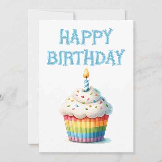 Cartes Pour Fêtes Annuelles Joyeux Cupcake d'anniversaire (Devant)