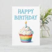 Cartes Pour Fêtes Annuelles Joyeux Cupcake d'anniversaire (Debout devant)