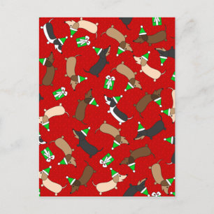 Cartes Pour Fêtes Annuelles Joyeux Dachshunds