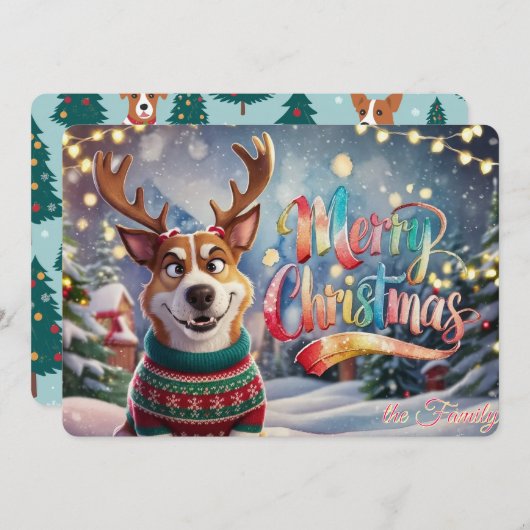 Cartes Pour Fêtes Annuelles Joyeux de Noël (Devant / Derrière)