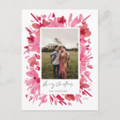 Cartes Pour Fêtes Annuelles Joyeux design de Noël abstrait à fleurs rouges (Devant)