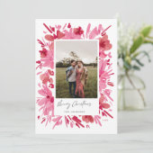 Cartes Pour Fêtes Annuelles Joyeux design de Noël abstrait à fleurs rouges (Debout devant)