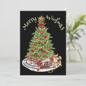 Cartes Pour Fêtes Annuelles Joyeux dessin de chien de Woofmas - Chihuahua (Debout devant)