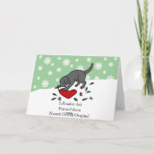 Cartes Pour Fêtes Annuelles Joyeux dessin de Noël Black Labrador (Dos)