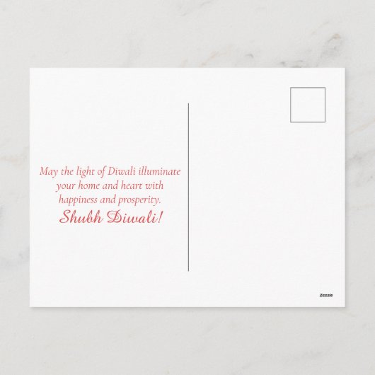Cartes Pour Fêtes Annuelles Joyeux Diwali Diya Lotus Festival Floral Lumière (Dos)