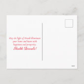 Cartes Pour Fêtes Annuelles Joyeux Diwali Diya Rangoli Festival du rouge clair (Dos)