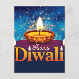 Cartes Pour Fêtes Annuelles Joyeux Diwali illuminant Diya Festival de la lumiè