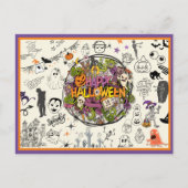 Cartes Pour Fêtes Annuelles Joyeux Doodle éffrayant Halloween (Devant)