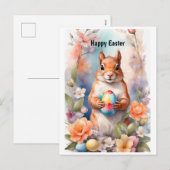 Cartes Pour Fêtes Annuelles Joyeux écureuil de Pâques (Devant / Derrière)
