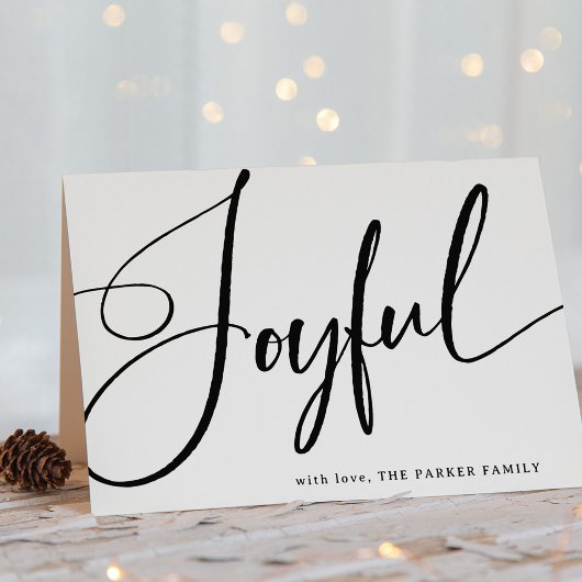 Cartes Pour Fêtes Annuelles Joyeux | Élégant script en rouge