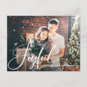 Cartes Pour Fêtes Annuelles Joyeux | Élégant Script et photo Noël (Devant)