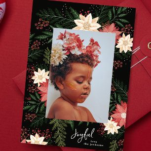 Cartes Pour Fêtes Annuelles Joyeux Elégant Splendeur botanique de Noël
