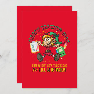 Cartes Pour Fêtes Annuelles Joyeux Enseignant-Noël !