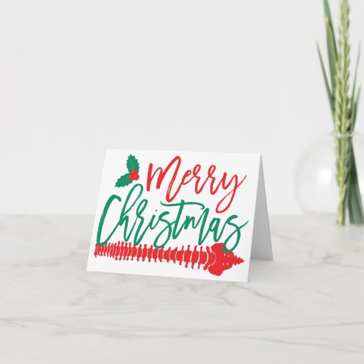 Cartes Pour Fêtes Annuelles Joyeux épine de Noël et Chiropratique Holly (Devant)