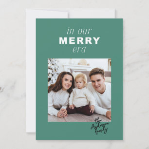 Cartes Pour Fêtes Annuelles Joyeux Era Bright Funky One Photo Green Christmas