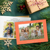 Cartes Pour Fêtes Annuelles Joyeux et brillant 4 photos moderne abricot de Noë