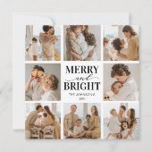 Cartes Pour Fêtes Annuelles Joyeux et brillant 8 Photo Noël (Devant)