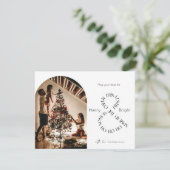 Cartes Pour Fêtes Annuelles Joyeux et brillant Arc moderne Photo Simple Noël (Debout devant)