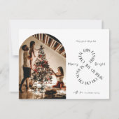 Cartes Pour Fêtes Annuelles Joyeux et brillant Arc moderne Photo Simple Noël (Devant)