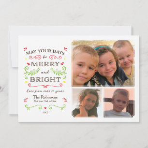 Cartes Pour Fêtes Annuelles Joyeux et brillant (blanc) Fête 3 photo