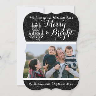 Cartes Pour Fêtes Annuelles Joyeux et brillant Chandelier noir vacances