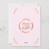 Cartes Pour Fêtes Annuelles Joyeux et brillant Collage photo Rose Gold Noël (Dos)