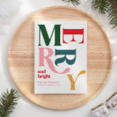 Cartes Pour Fêtes Annuelles Joyeux et brillant couleur Noël rétro