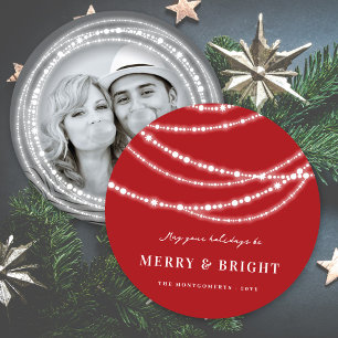 Cartes Pour Fêtes Annuelles Joyeux et brillant éclat de lumière de Noël Photo