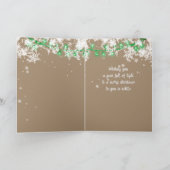 Cartes Pour Fêtes Annuelles Joyeux et brillant écriture Green Snow Tree Light  (Intérieur)