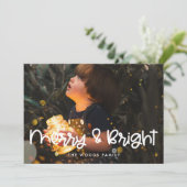 Cartes Pour Fêtes Annuelles Joyeux et brillant Moderne Cuisine Script Photo (Debout devant)