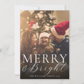 Cartes Pour Fêtes Annuelles Joyeux et brillant Moderne Élégant Photo de Noël (Devant)