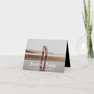 Cartes Pour Fêtes Annuelles Joyeux et brillant moderne, photos minimes noël