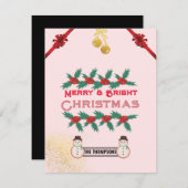 Cartes Pour Fêtes Annuelles Joyeux et brillant Noël 2023 (Devant / Derrière)