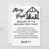 Cartes Pour Fêtes Annuelles Joyeux et brillant Noël Nativité Script noir (Devant)