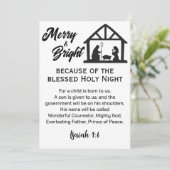 Cartes Pour Fêtes Annuelles Joyeux et brillant Noël Nativité Script noir (Debout devant)