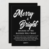 Cartes Pour Fêtes Annuelles Joyeux et brillant Noël Or Beige Script noir (Devant / Derrière)