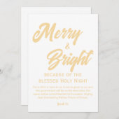 Cartes Pour Fêtes Annuelles Joyeux et brillant Noël or Script beige (Devant / Derrière)