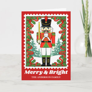 Cartes Pour Fêtes Annuelles Joyeux et brillant Nutcracker Timbre de Noël