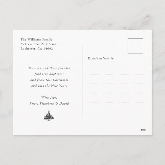 Cartes Pour Fêtes Annuelles Joyeux et brillant or pourpre (Dos)